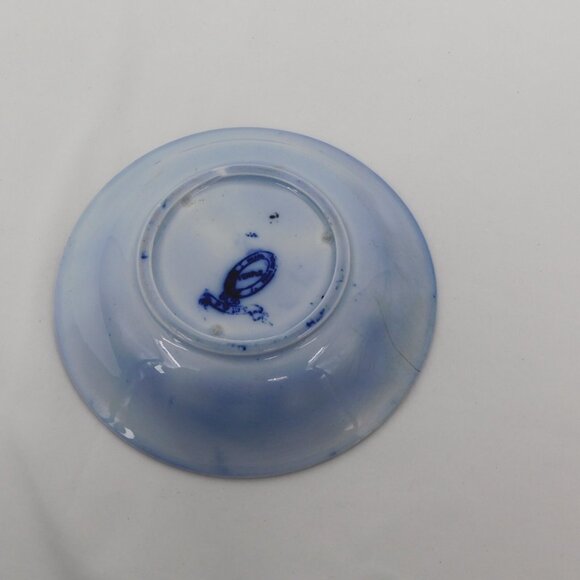 Podmore Walker Temple Pattern Antique Porcelain Blue Flow 6" Fruit Bowl FLAW - Picture 7 of 9